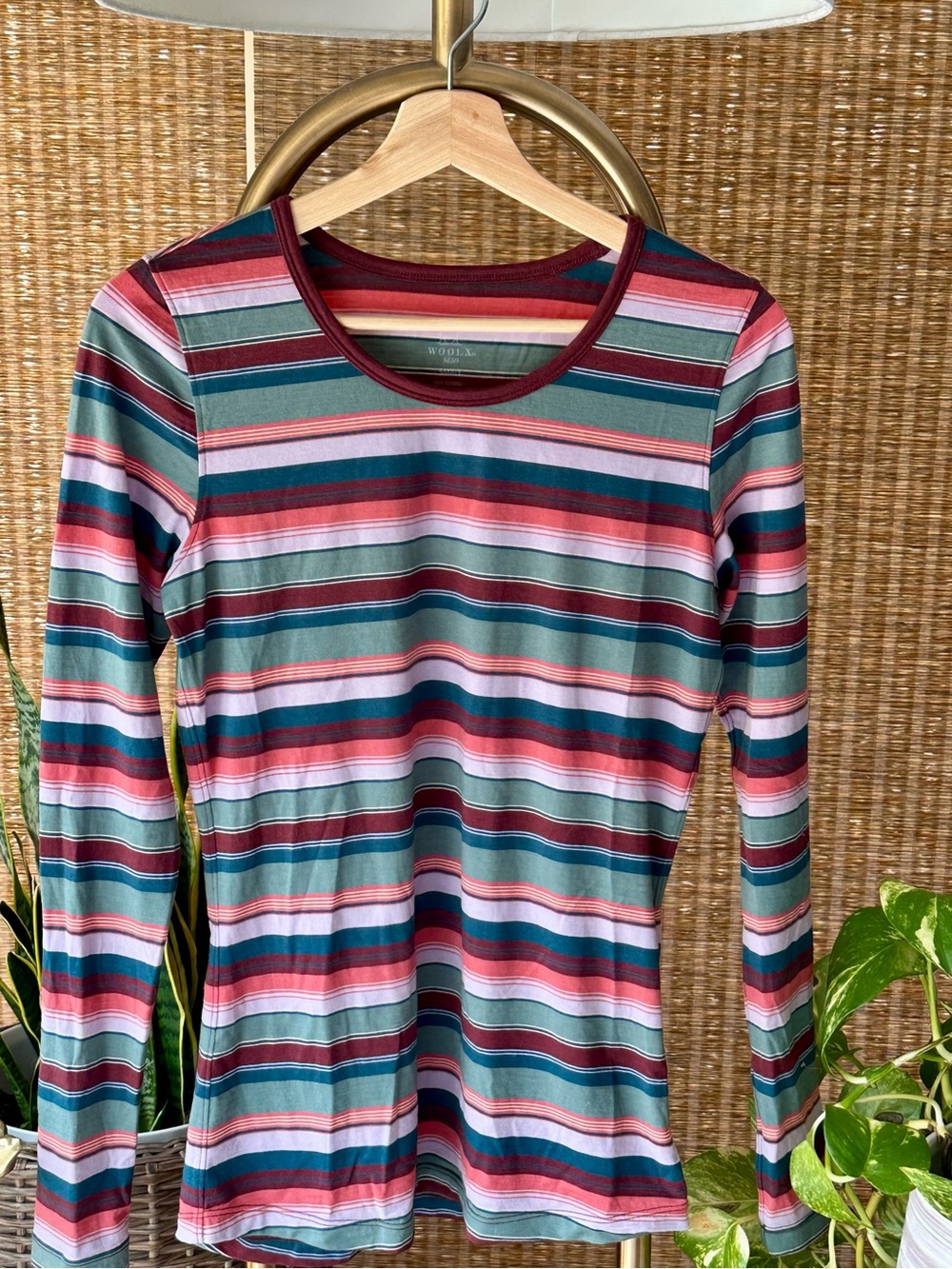 Women's WoolX Striped Remi Merino Wool Long-Sleeve Crewneck Shirt Top